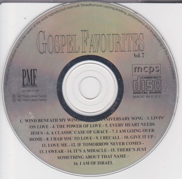 CD Gospel Favorites vol 7 Suzanne-Prentice 1997 PMF Records