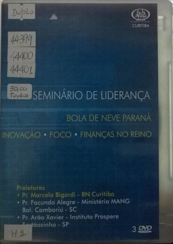 DVD Triplo-Inovação-Foco-Finanças no Reino-Seminário de Liderança-Bola de Neve Paraná