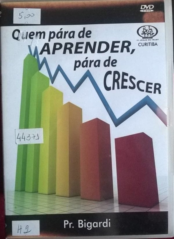 DVD Quem pára de aprender pára de crescer-Pr.Bigardi-Bola de Neve Church
